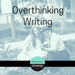 Vintage photo, 2 women reading, overthinking writing
